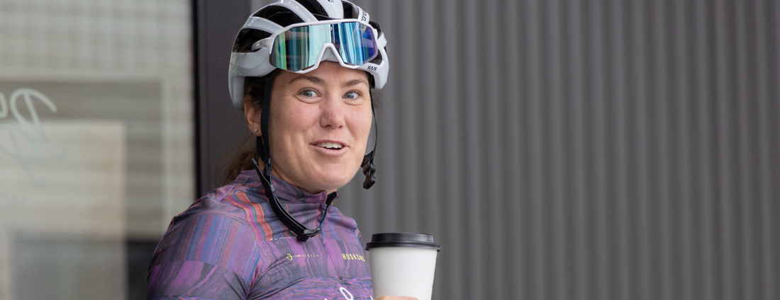 Chloe Hosking with Coffee