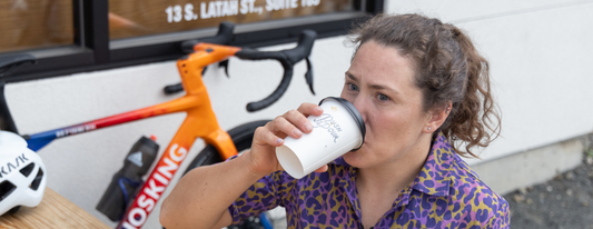 Chloe Hosking with Coffee