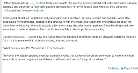 Statement on the UCI Transgender Ban